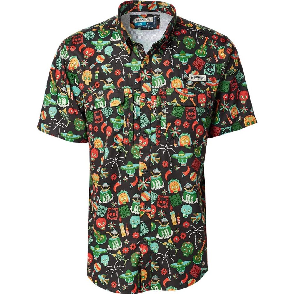 Magellan Men's Fishing Shirt Short Sleeve Button Down Moisture Wicking NEW